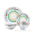 Plato de porcelana de calcomanía personalizada de círculo al por mayor para la cena
